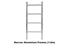 1.9m – 2.2m Narrow Aluminium Mobile Scaffold Base Tower with 2 Outriggers & Kickboards