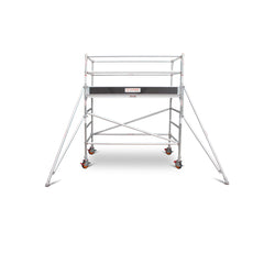 1.9m – 2.2m Wide Aluminium Mobile Scaffold Base Tower with 4 Outriggers & Kickboards