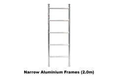 2.3m – 2.6m Narrow Aluminium Mobile Scaffold Base Tower with 2 Outriggers & Kickboards