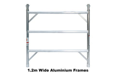 3.5m – 3.8m Wide Aluminium Mobile Scaffold Base Tower with 2 Outriggers & Kickboards