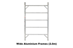 4.3m - 4.6m Wide Aluminium Mobile Scaffold Base Tower with 4 Outriggers & Kickboards