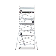6.3m - 6.6m Narrow Aluminium Mobile Scaffold Base Tower with 2 Outriggers