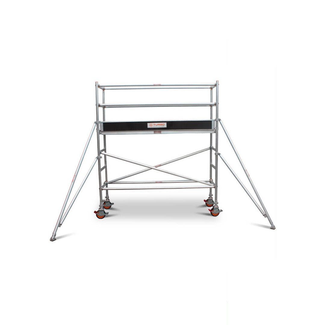 1.9m – 2.2m Narrow Aluminium Mobile Scaffold Base Tower with 4 Outriggers & Kickboards