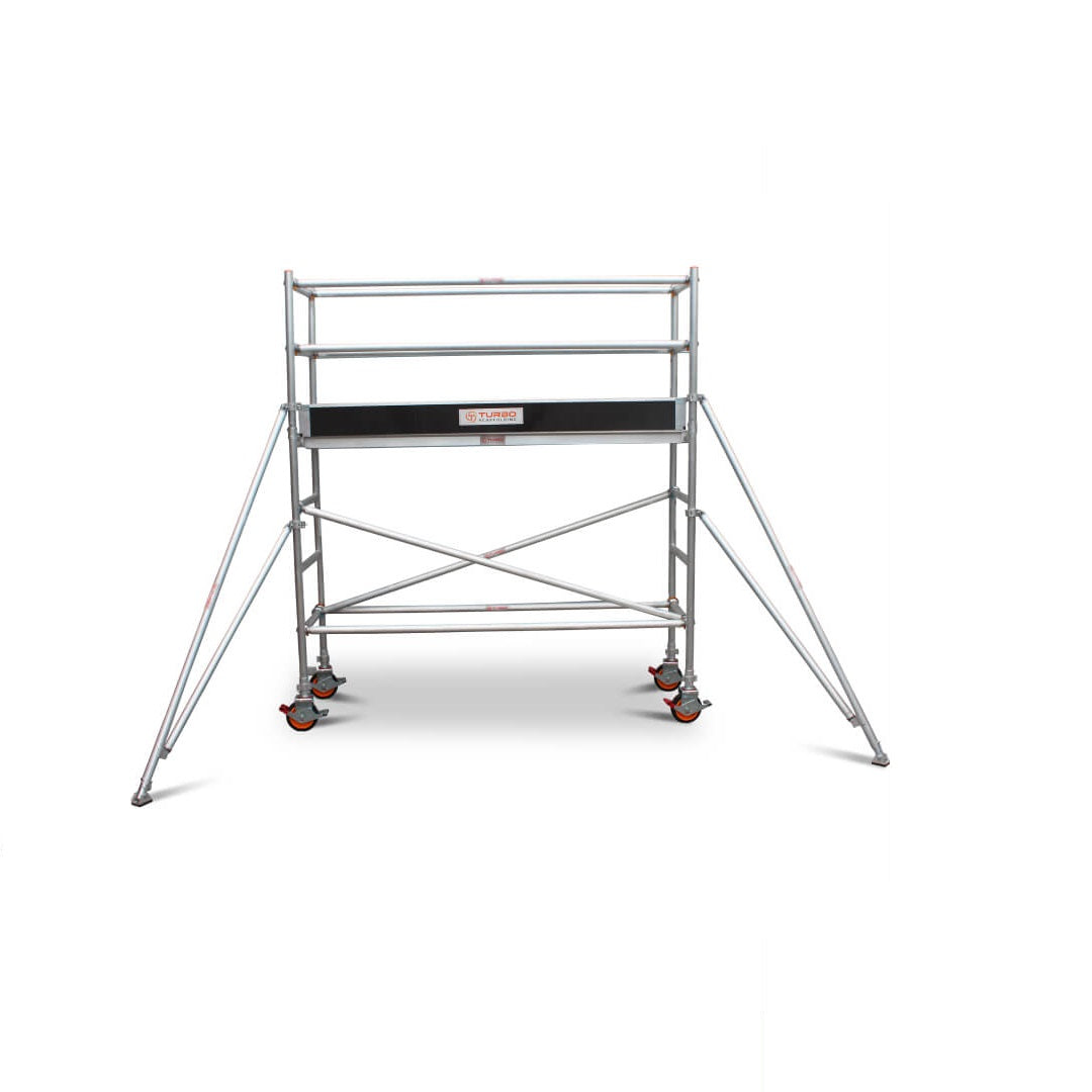 1.9m – 2.2m Narrow Aluminium Mobile Scaffold Base Tower with 2 Outriggers & Kickboards