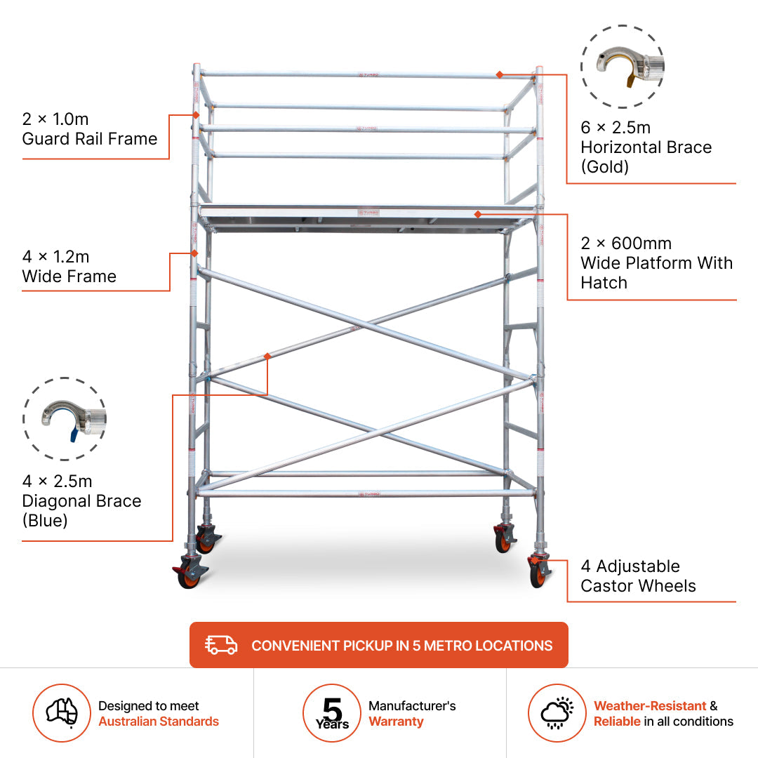 2.7m – 3.0m Wide Aluminium Mobile Scaffold Base Tower