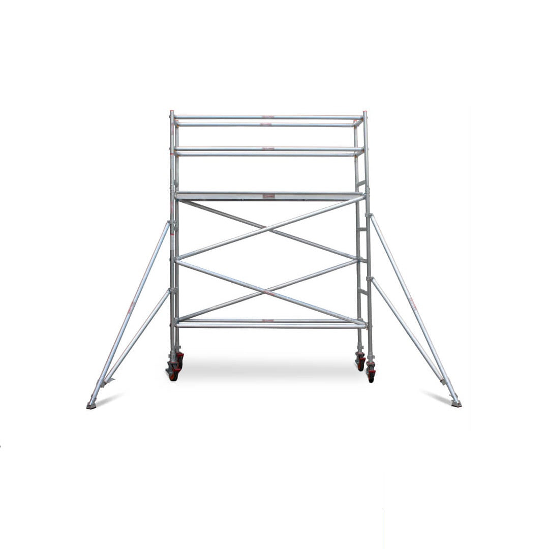 2.3m – 2.6m Narrow Aluminium Mobile Scaffold Base Tower with 4 Outriggers & Kickboards