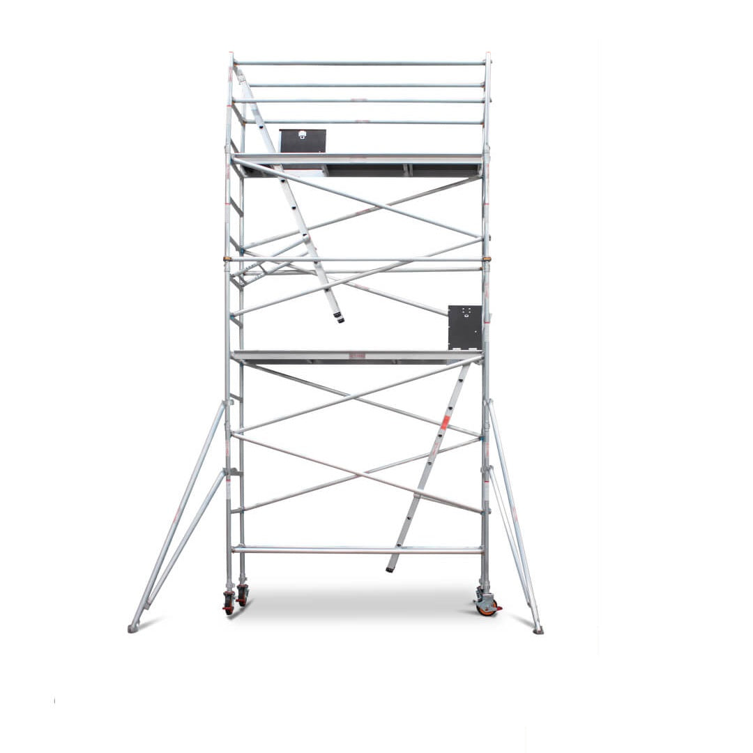 4.7m – 5.0m Narrow Aluminium Mobile Scaffold Base Tower with 4 Outriggers