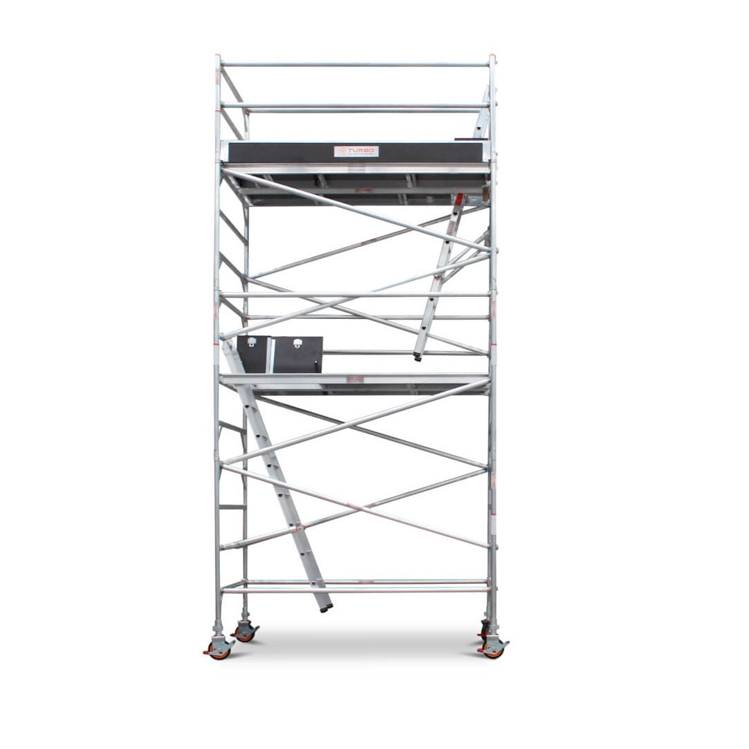4.7m – 5.0m Wide Aluminium Mobile Scaffold Base Tower with Kickboards