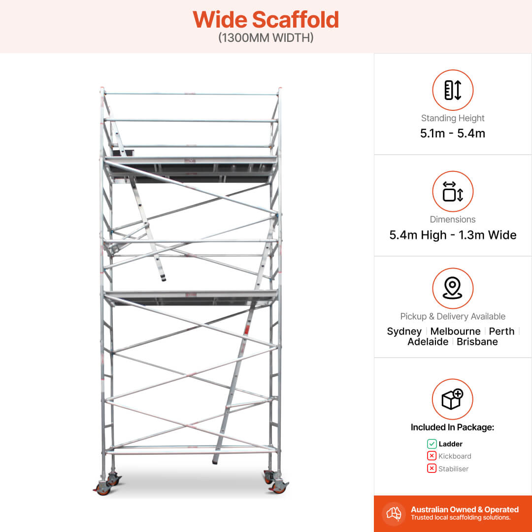 5.1m – 5.4m Wide Aluminium Mobile Scaffold Base Tower