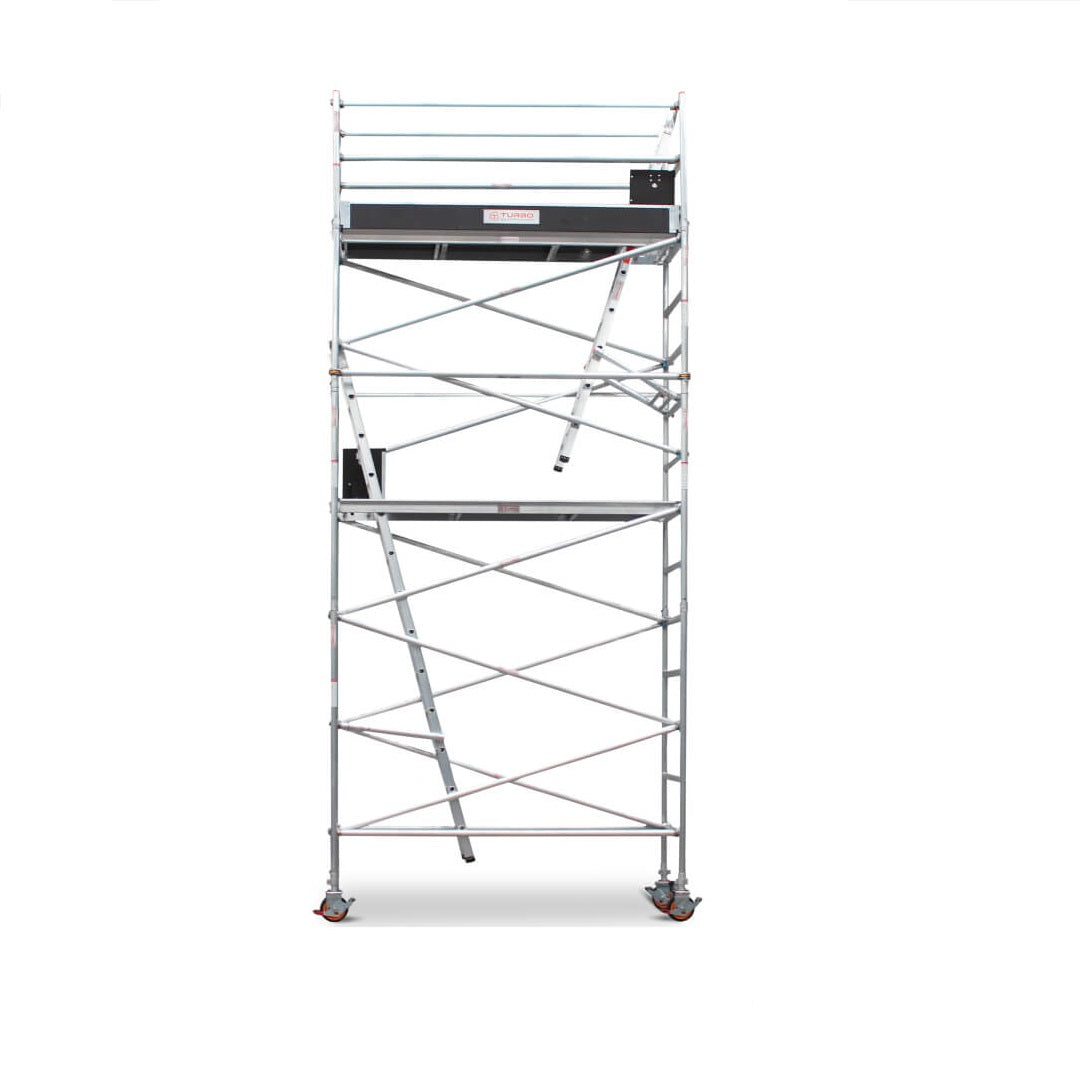 5.1m – 5.4m Narrow Aluminium Mobile Scaffold Base Tower with Kickboards
