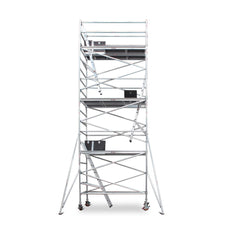 6.3m - 6.6m Wide Aluminium Mobile Scaffold Base Tower with 4 Outriggers