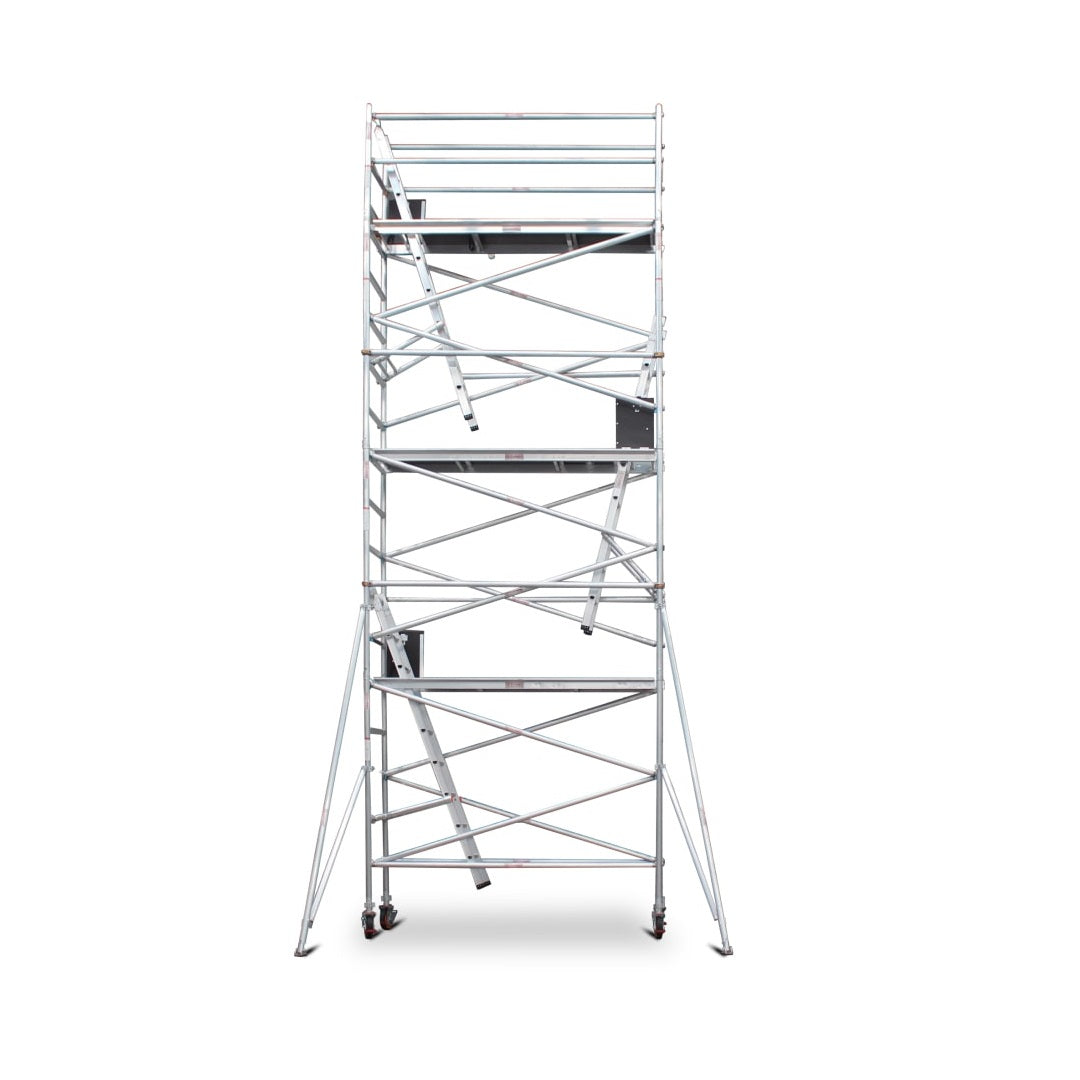 6.3m - 6.6m Narrow Aluminium Mobile Scaffold Base Tower with 2 Outriggers